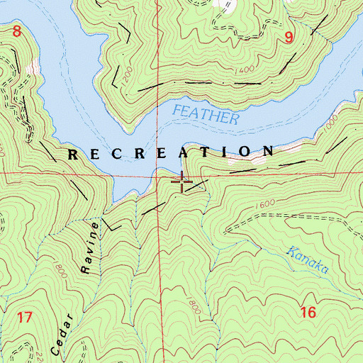 Topographic Map of Kanaka Creek, CA