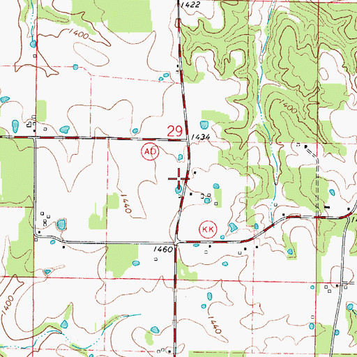 Topographic Map of Logan - Rogersville Fire Protection District Station 4, MO