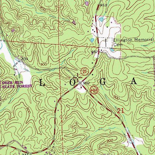 Topographic Map of Missouri Department of Conservation Forestry Southeast Regional Field Fire Rescue Office Ellington, MO