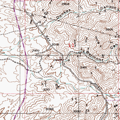 Topographic Map of Belmont Canyon, AZ