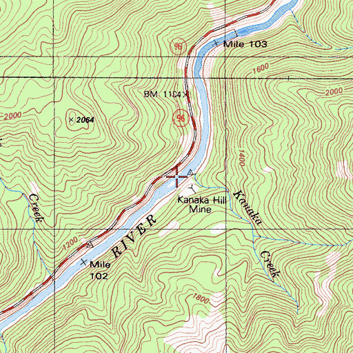 Topographic Map of Kanaka Creek, CA