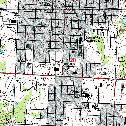 Topographic Map of Missouri Department of Conservation Forestry Kansas City Regional Field Fire Office Eldorado Springs, MO