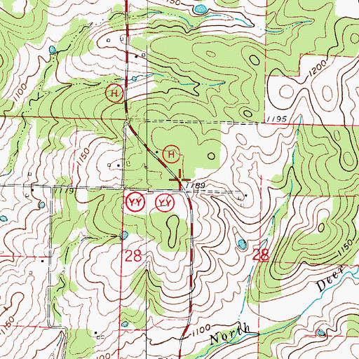 Topographic Map of Halfway Volunteer Fire Department Station 2, MO