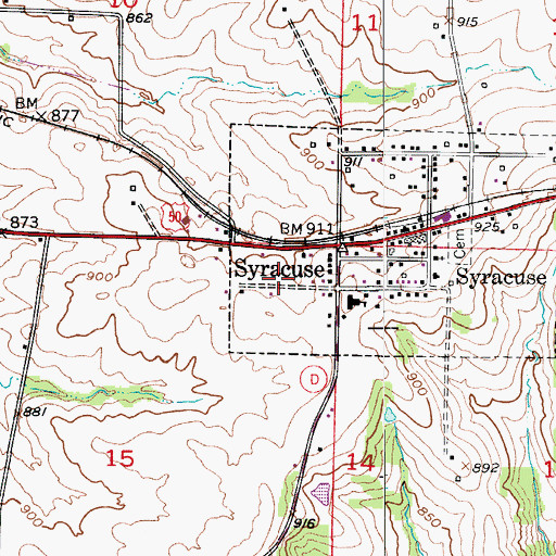 Topographic Map of Fortuna Fire Protection District Syracuse, MO