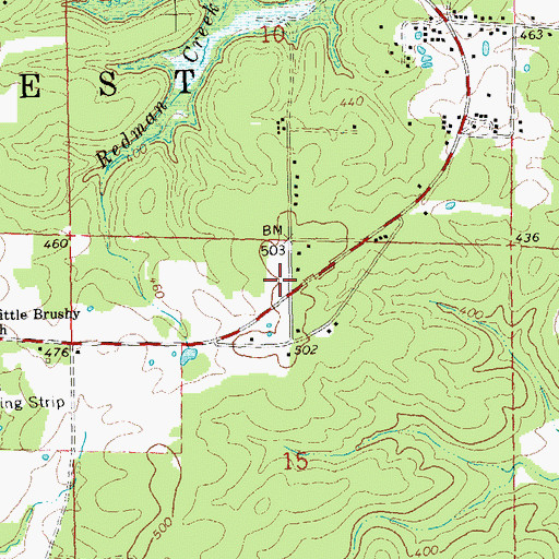Topographic Map of Butler County Fire Protection District Rockwood Station, MO