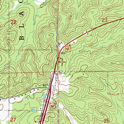 Topographic Map of Butler County Fire Protection District Hendrickson Station, MO