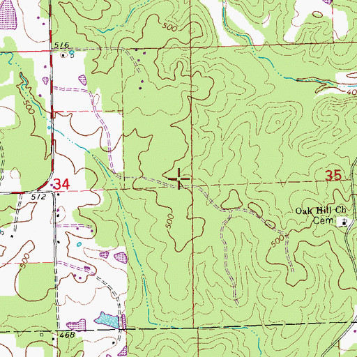 Topographic Map of Butler County Fire Protection District Oakbrier Station, MO