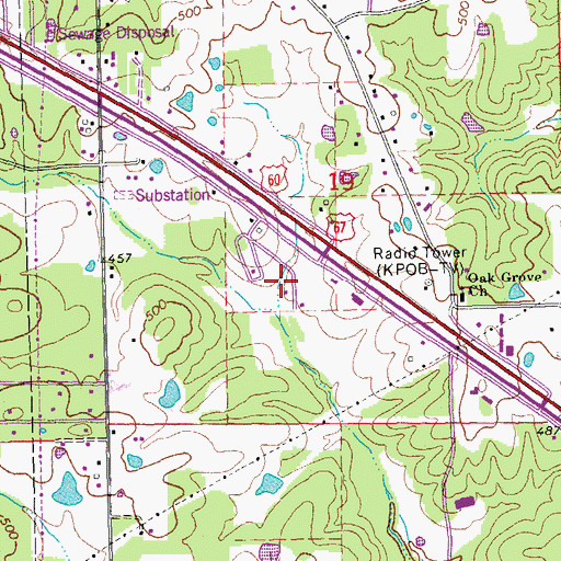 Topographic Map of Missouri Department of Conservation Forestry Southeast Regional Field Fire Office Poplar Bluff, MO