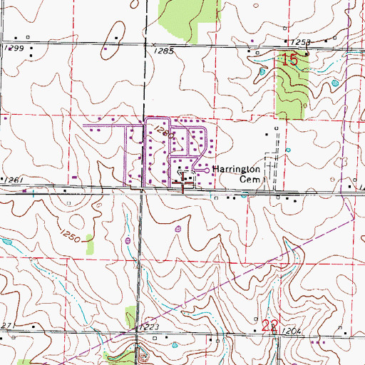 Topographic Map of Brookline Fire Protection District Station 2, MO