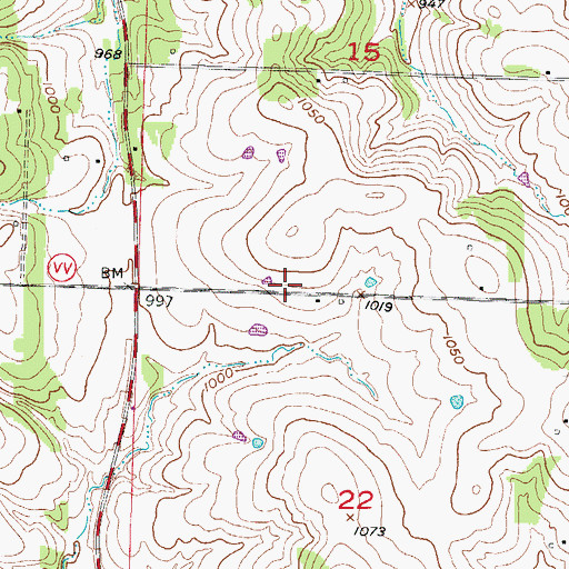 Topographic Map of Dunnegan Rural Fire Department Station 2, MO