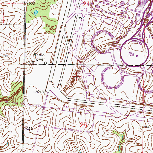 Topographic Map of Kansas City Missouri Fire Department Station 5, MO