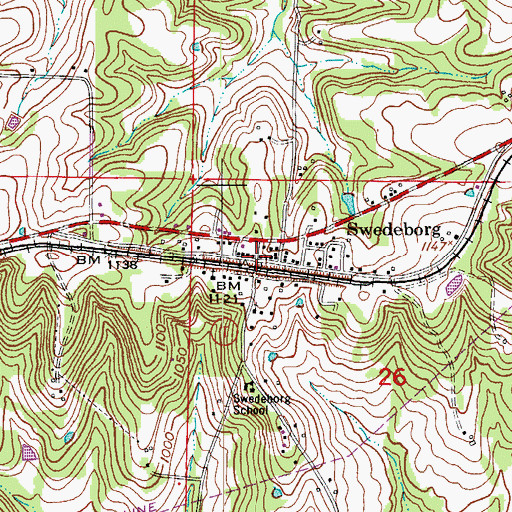 Topographic Map of Crocker Fire Protection District Station 3, MO