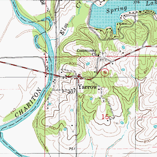 Topographic Map of Southwestern Adair County Rural Fire District Station 2, MO