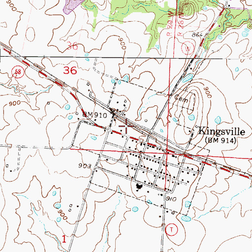 Topographic Map of Johnson County Fire Protection District 2 Station 1 Kingsville Headquarters, MO