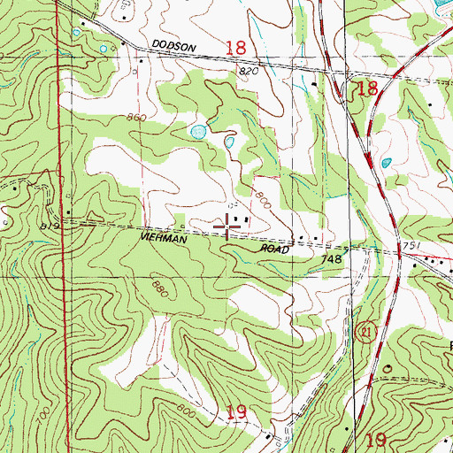 Topographic Map of De Soto Rural Fire Protection District Station 5, MO