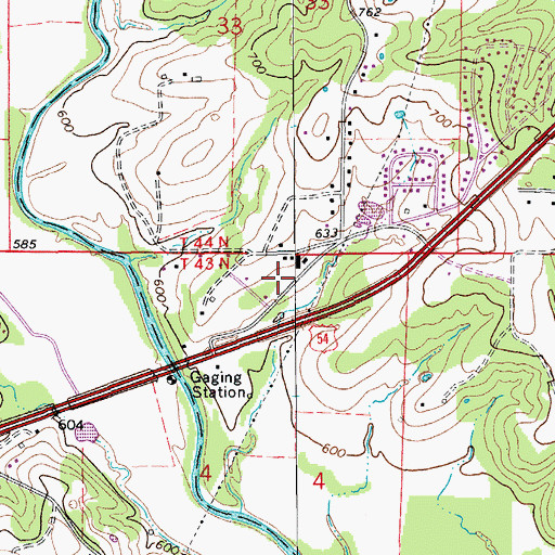 Topographic Map of Cole County Fire Protection District Station 4 Headquarters, MO