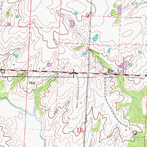 Topographic Map of Johnson County Fire Protection District Station 6 Valley City, MO