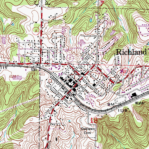 Topographic Map of Tri - County Fire Protection District, MO