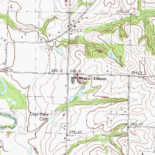 Topographic Map of San Antonio Fire Department, MO