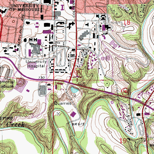 Topographic Map of Missouri University Fire and Rescue Training Institute, MO