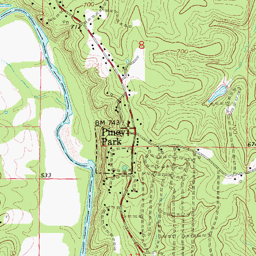Topographic Map of Saint Clair Fire Protection District Station 3, MO