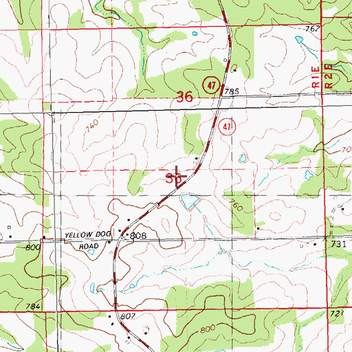 Topographic Map of Saint Clair Fire Protection District Station 4, MO