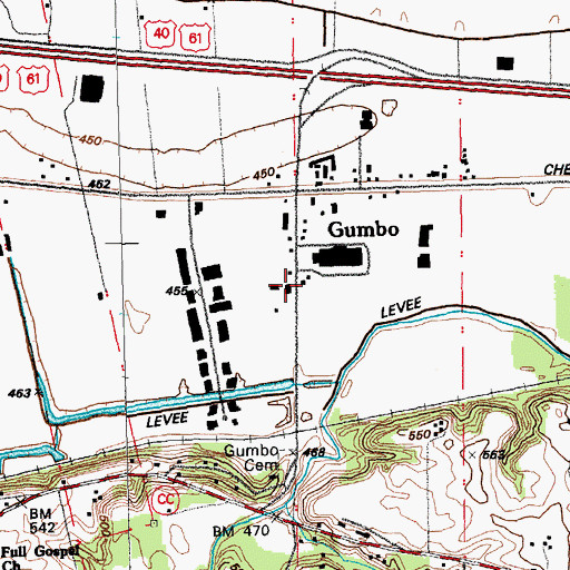 Topographic Map of Monarch Fire Protection District Station 5, MO