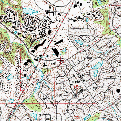 Topographic Map of Monarch Fire Protection District Station 1, MO