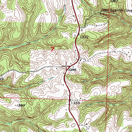 Topographic Map of Southern Stone County Fire Protection District Station 8, MO