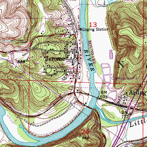 Topographic Map of Doolittle Rural Fire Protection Association Station 2, MO