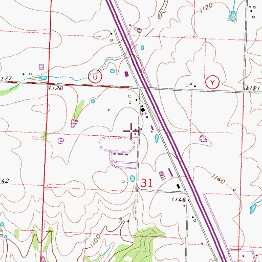 Topographic Map of Morrisville Fire and Rescue Station 3, MO