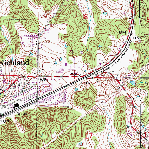 Topographic Map of Tri - County Fire and Rescue Association Station 1, MO