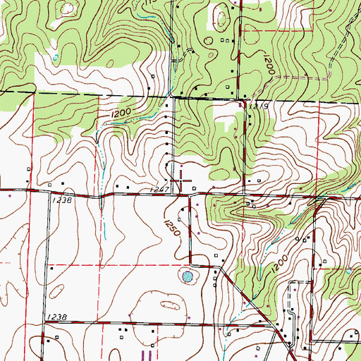 Topographic Map of Willard Fire Protection District Station 2, MO