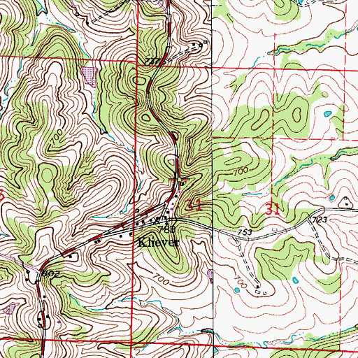 Topographic Map of California Rural Fire Protection District Kliever Fire Station, MO