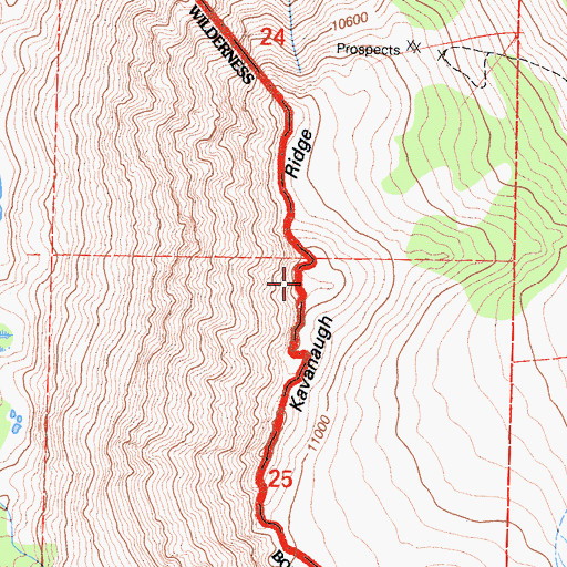 Topographic Map of Kavanaugh Ridge, CA