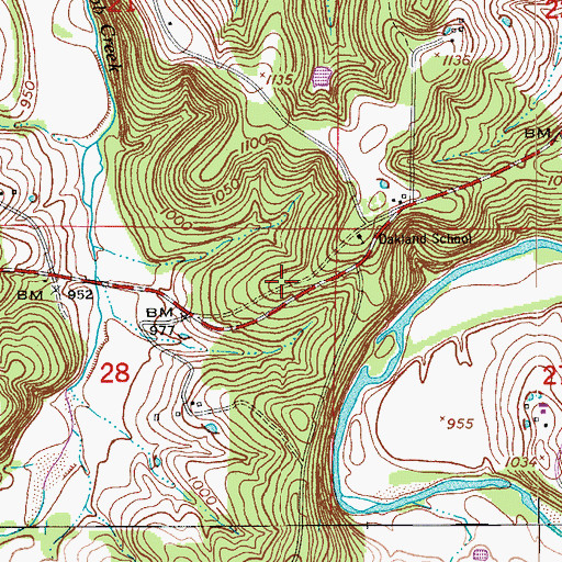 Topographic Map of Nebo Falcon Rural Volunteer Fire Department Station 2, MO