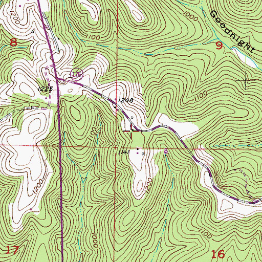 Topographic Map of Western Taney County Fire Protection District Station 9, MO