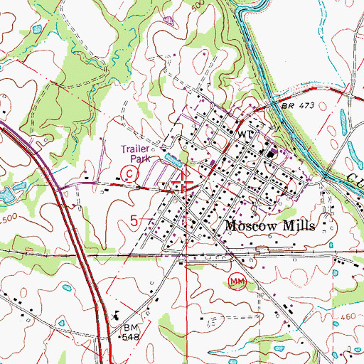 Topographic Map of Lincoln County Fire Protection District 1 Station 2, MO