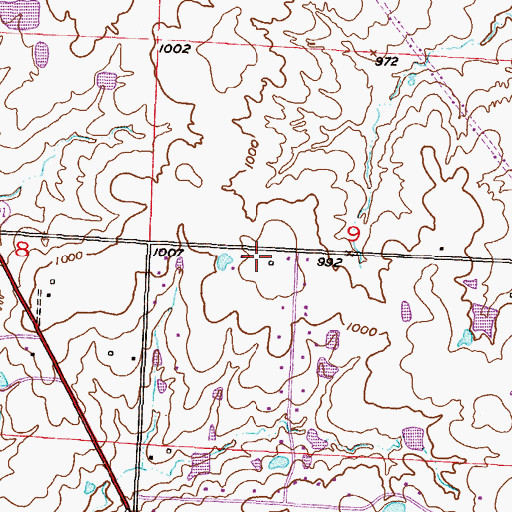 Topographic Map of Central Cass County Fire Protection District Station 2, MO