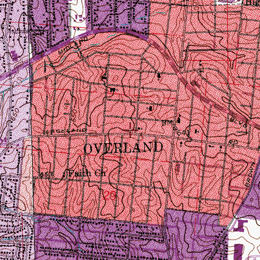 Topographic Map of Community Fire Protection District Ambulance House 2, MO