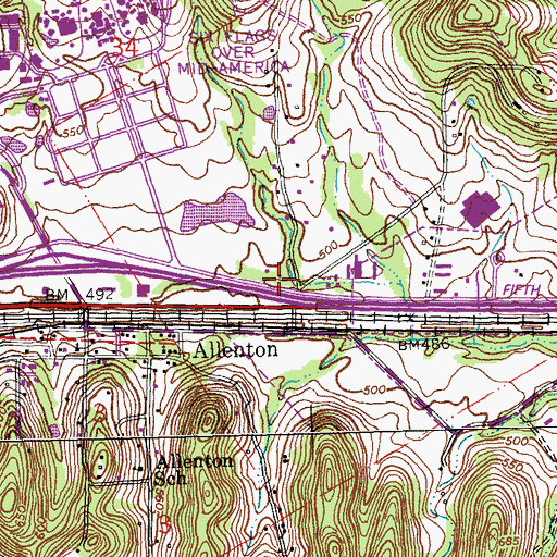 Topographic Map of Eureka Fire Protection District House 2, MO