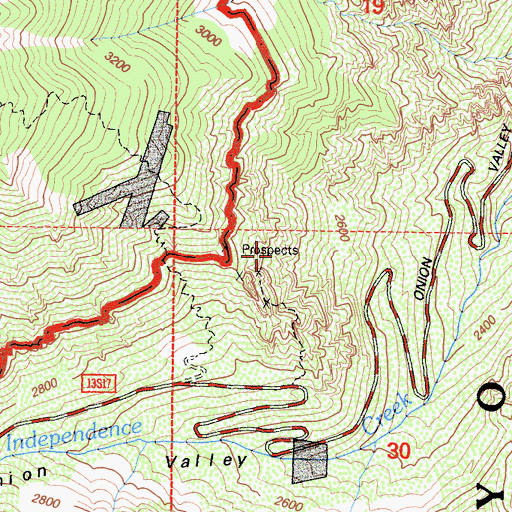 Topographic Map of Kearsarge Group, CA
