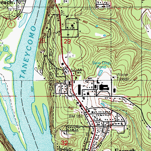 Topographic Map of City of Forsyth Fire Department, MO