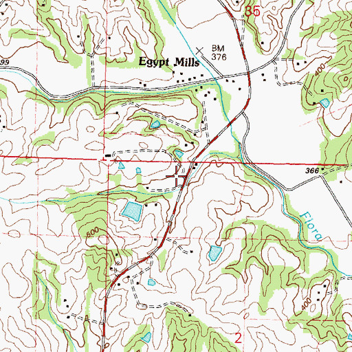 Topographic Map of East County Fire Protection District Station 1, MO