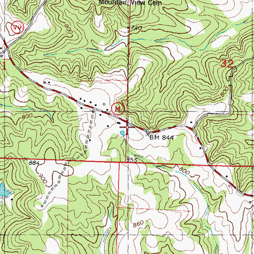 Topographic Map of North County Fire Protection District Station 1, MO