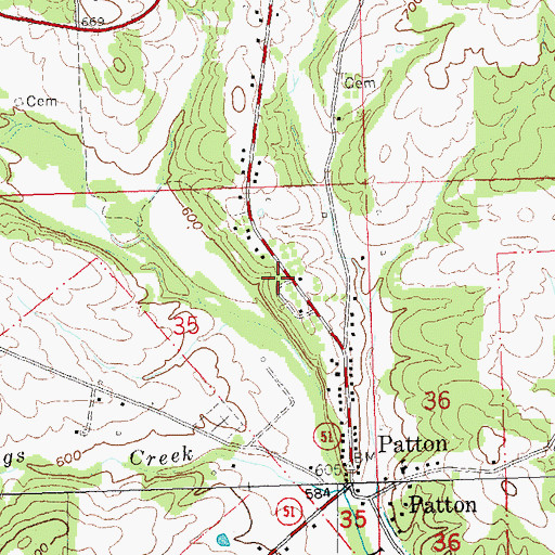 Topographic Map of North County Fire Protection District Station 2, MO