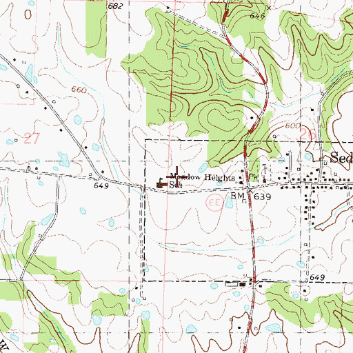 Topographic Map of Sedgewickville Fire Protection District Station 1, MO