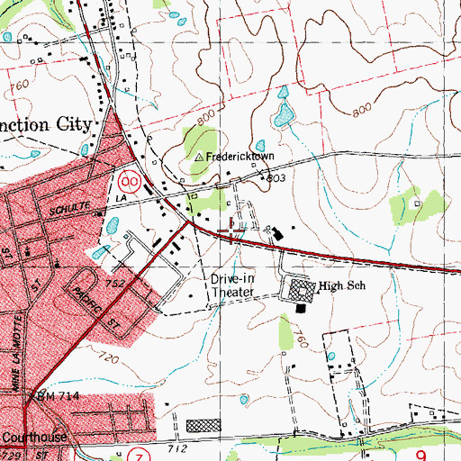 Topographic Map of Cherokee Pass Volunteer Fire Department Station 2, MO