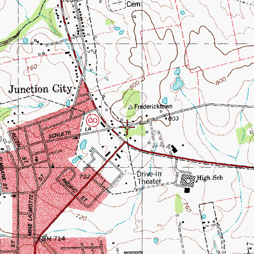 Topographic Map of Mark Twain National Forest Potosi Fredericktown Ranger District Frederickstown Office, MO