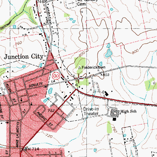 Topographic Map of Missouri Department of Conservation Forestry Southeast Regional Field Fire Office Fredericktown, MO